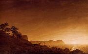 Caspar David Friedrich Blick auf Arkona mit aufgehendem Mond und Netzen oil painting reproduction